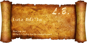 Lutz Béla névjegykártya